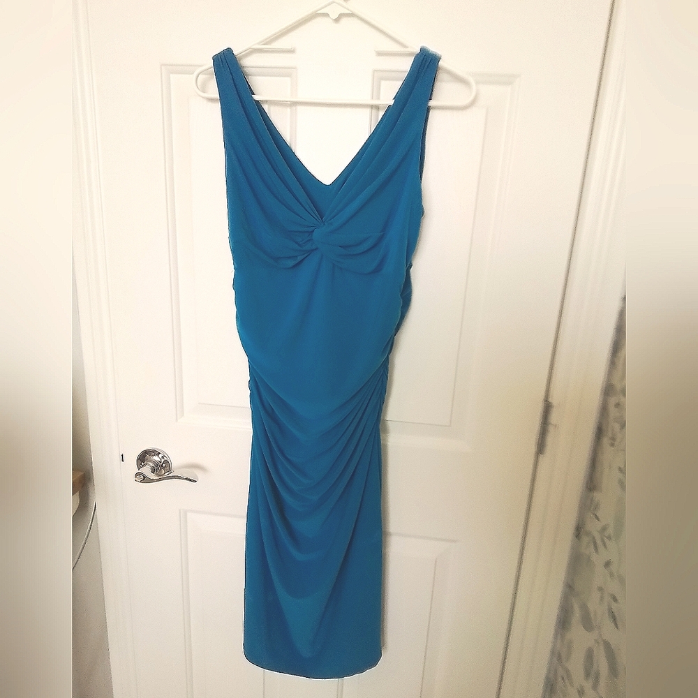 Cute teal body hugger dress